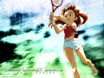 Asuka playing tennis