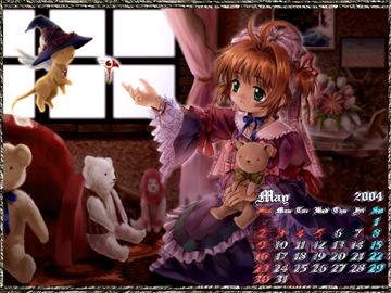 moe 11044 2004 calendar card captor sakura kerberos kinomoto sakura may moonknives